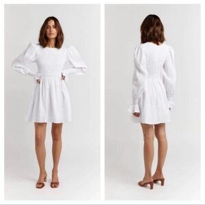 Dissh linen mini dress in white